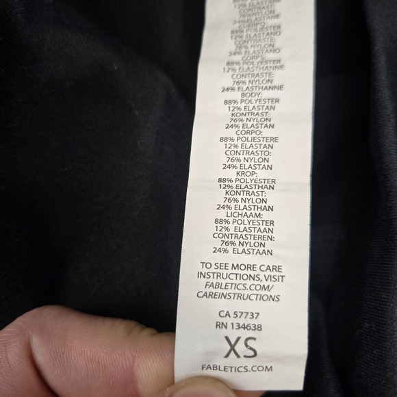 Fabletics Black Mesh Define Power Hold High Waisted Skinny 7/8 Leggings Size XS - Picture 7 of 9